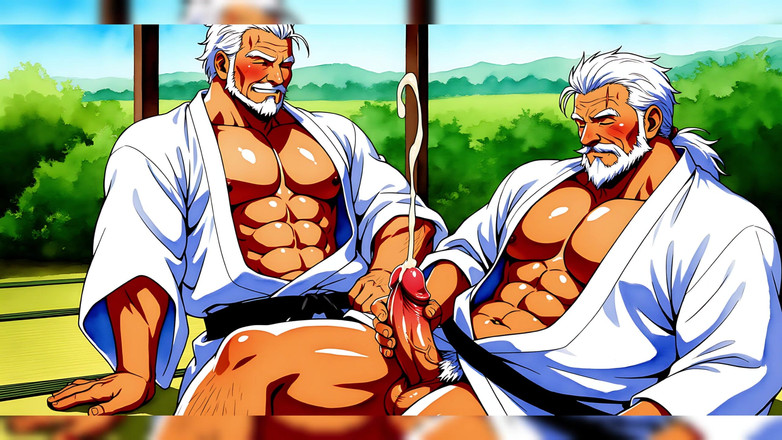 Erotic Man: Maestros de artes marciales dojo masturbándose