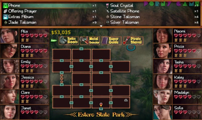 Porny Games: Treasure of Nadia - Threesome on a cave (2/4)