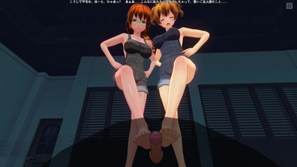 H3DC: 3D hentai POV two redhead stepsisters masturbate your cock with...