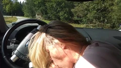 MILF Sucking Dick on the Parking by the Public Road. Public Cock Sucking and Cumshot