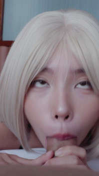Waifu freundin lutscht und fickt mich, bis ich zweimal komme - schmutzige nahaufnahme blowjob & creampie