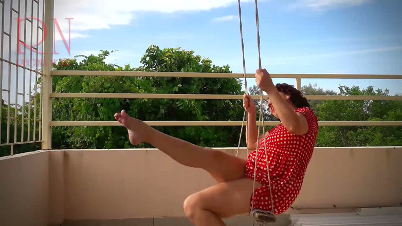 Regina Noir: Depraved Housewife Swinging Without Panties on a Swing Full