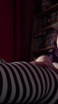 Black and White Striped Tights Tease