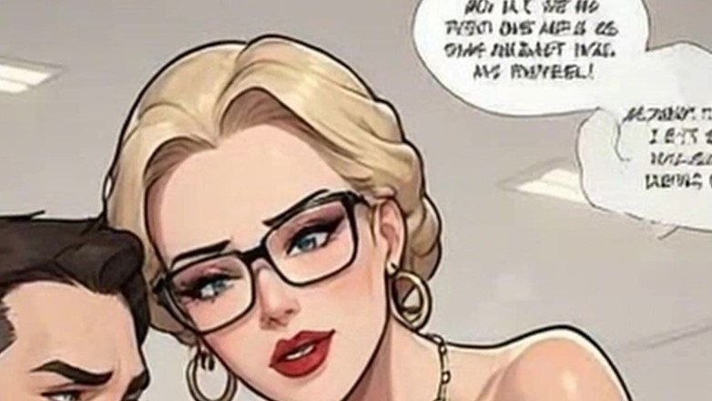 Aiwaifuloops: Waifu secretaria en primer plano - gilf de pelo blanco y...