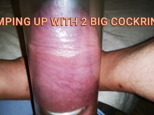Extreme Cockpumping with 2 Metal Cockrings (Monster meat studio)