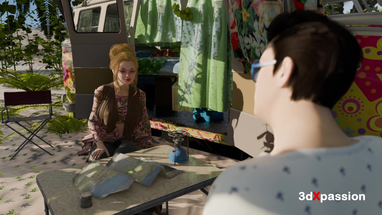 3dxpassion: Sex na silnici vibruje v malované dodávce - nedbalé kouření, reverzní...