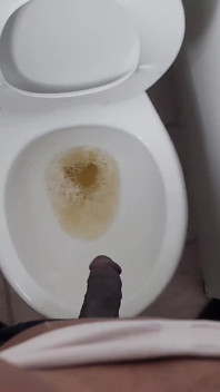 Flopping My Big Dick and Tits Out for a Nice Piss