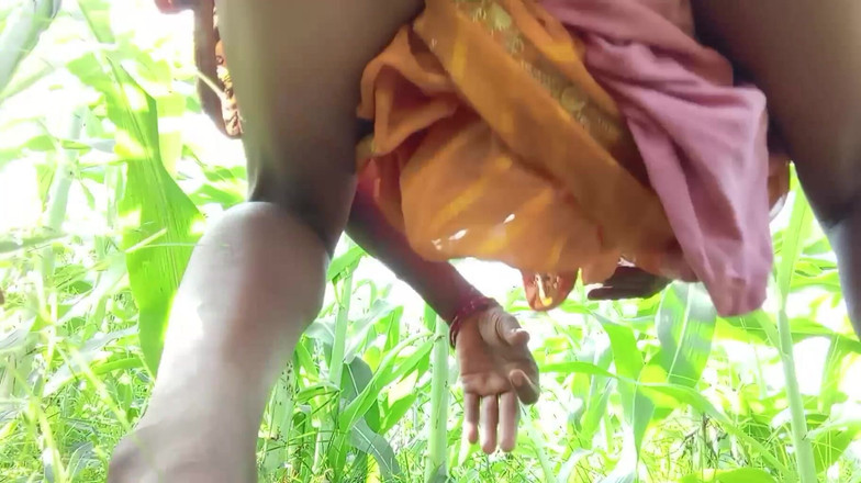 Treblsex: Sorellastra, siediti nel campo di Bajra indiana e drenare l'acqua...