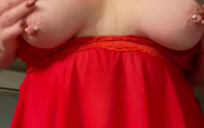 Lily Bay 73: Red Lingerie and Pierced Nipples