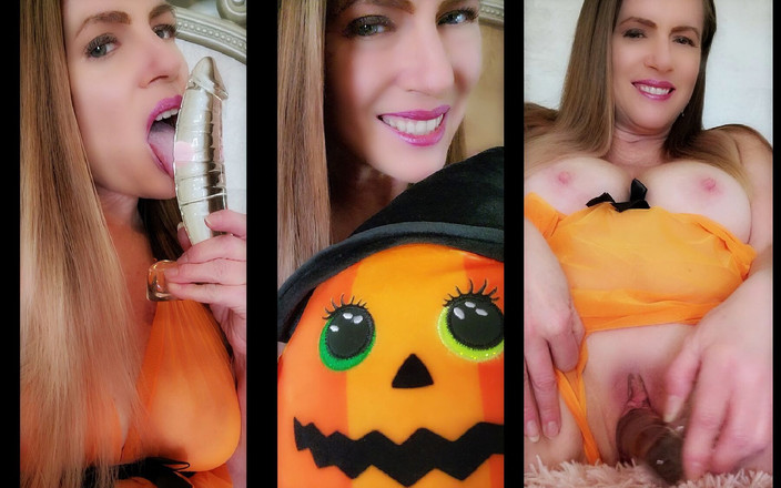 Nikki Nevada: Pakaian dalam oren seksi saya Halloween 2022 menghisap dildo dan berkongkek...