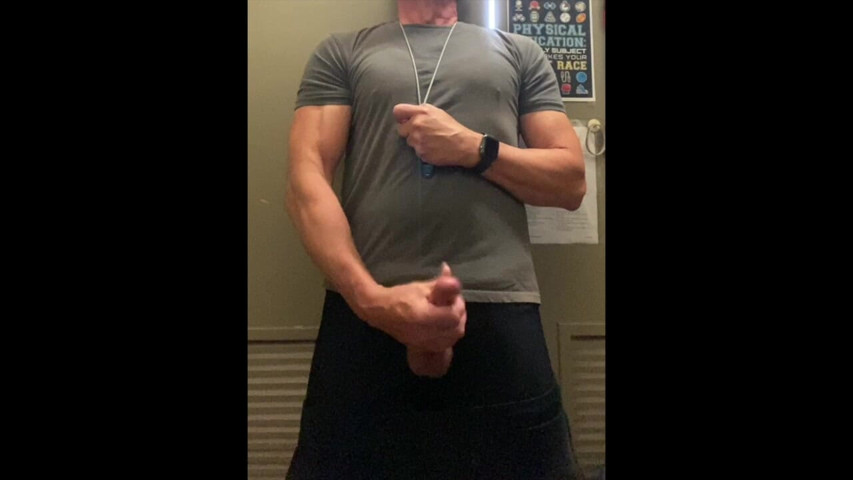 Jockdad87 Unloads His Cum in the Equipment Closet Agaion (JockDad87)