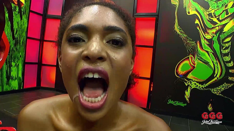 GGG John Thompson Studio: Hot Black Slut Gets Her Face Covered by the Ggg...