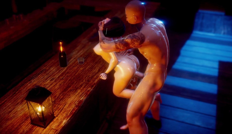 ExplicitXXX3D: hot beb baar kauntar par jhuk gee aur uski choot...
