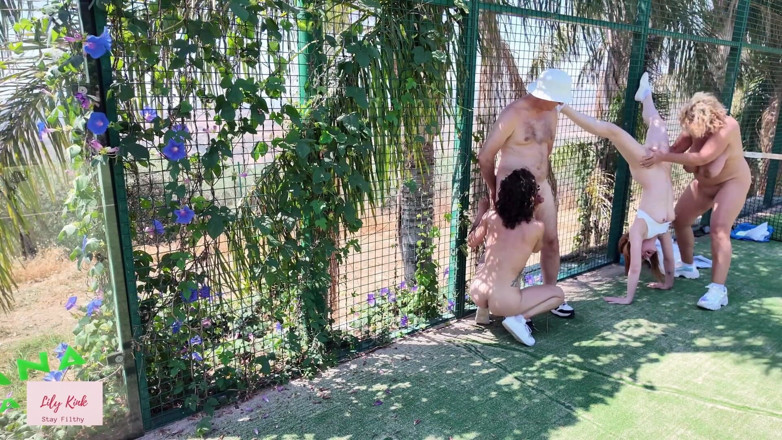 Lily kink: Mature Swingers Outdoor Tennis Court Reverse Gangbang