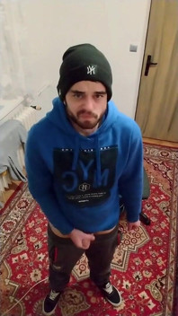 Cumshot in My Room in the Palm of My Hand in a Winter Hat