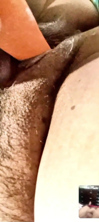 Hot Video Call with a Chubby Big Ass Girl Who Puts a Carrot in Her Pussy