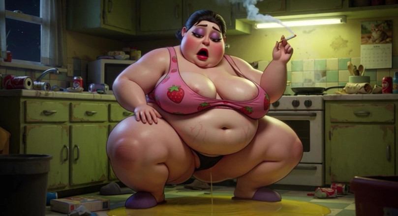 YOUR BEST FANTASY: Rokende zwangere bbw pist op de vloer - geil met enorme...
