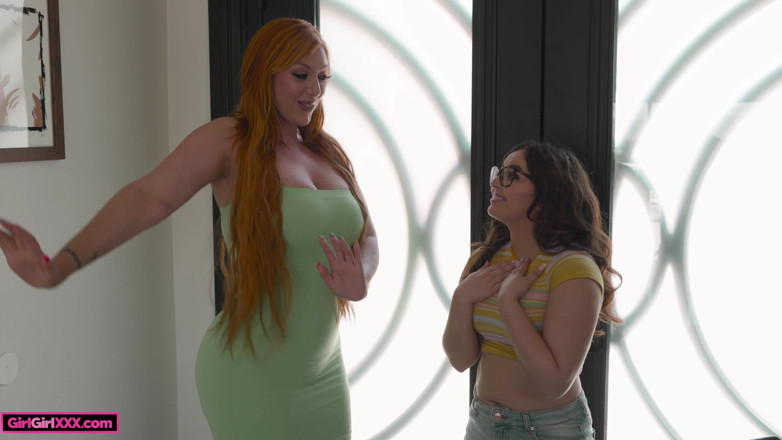 FamilyXXX: Curvilínea madrasta Lauren Phillips recebe Leana Lovings para se abrir
