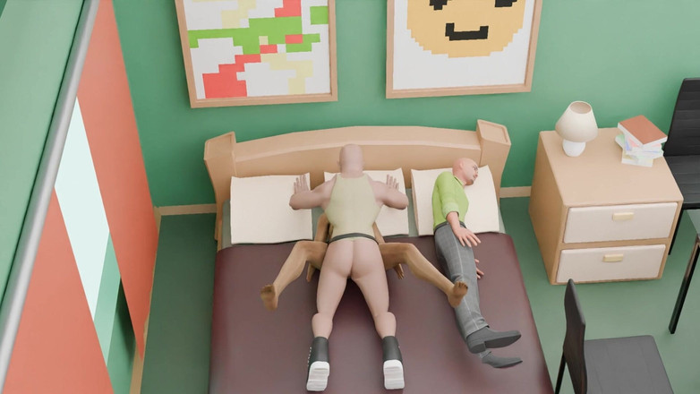 My house for adult: Муж и сосед трахают меня в середине ночи, когда мы делим нашу спальню