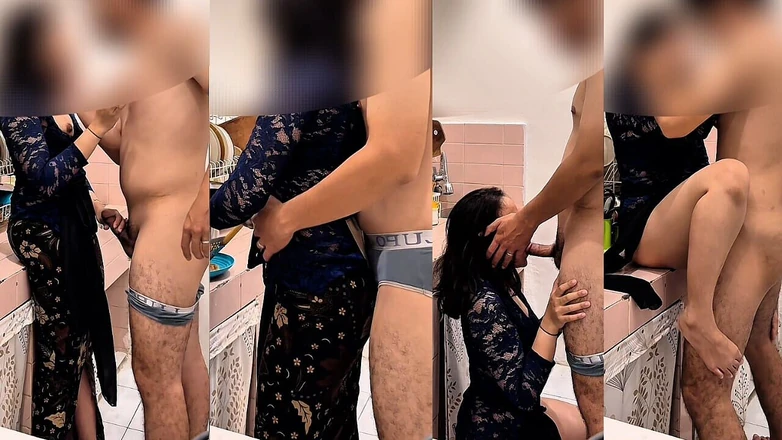 Hamster_Ball: Almost Caught, Cheating Maid While Cooking in the Kitchen