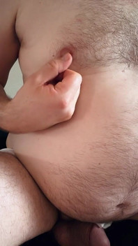 Playing Hard with My Hairy Nipples and Showing off Fat Belly