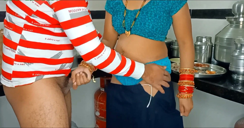 Kavitha_Vintho_: Indian Desi Aunty in Kitchen Our Husband Standing Sex with...