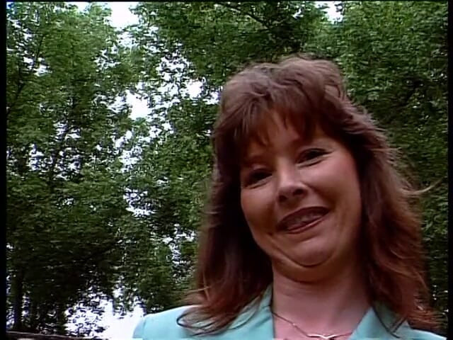Lucky Cooch: Beautiful brunette lady at the outdoors interview