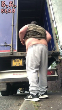 Fat Truck Driver Outdoor Wank