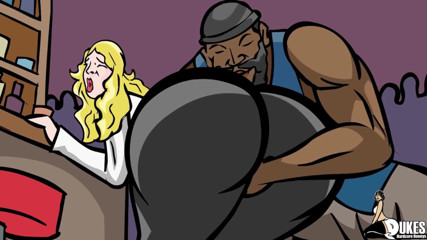 Dukes Hardcore Honeys: German milf gangbanged in a bar by black cock