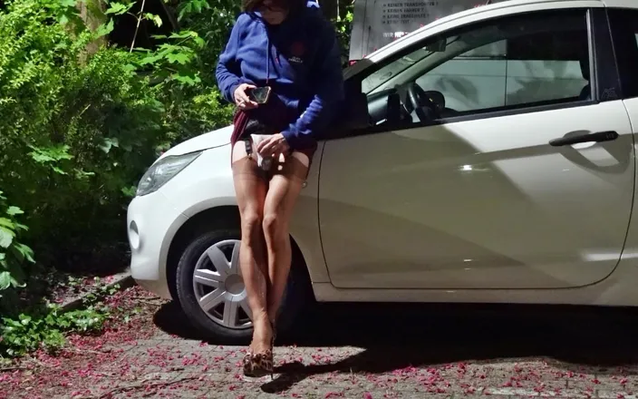Loreley add: Sissy Pees Her Micro Thong in the Parking Lot with...