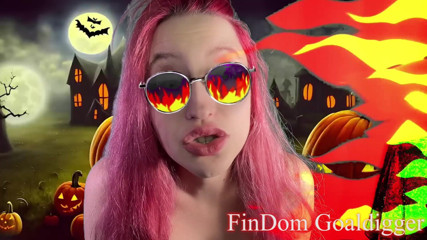 FinDom Goaldigger: ハロウィーンに変身し、コック弱虫を削除しました