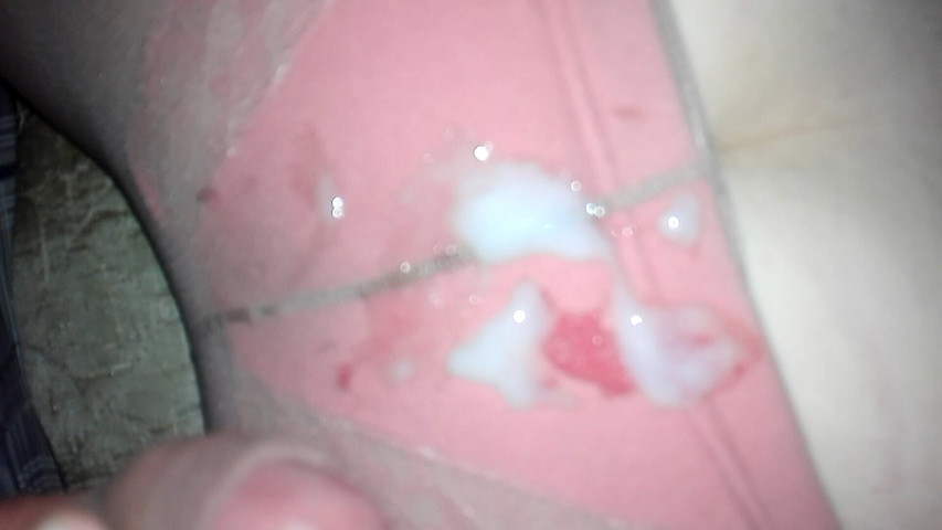 Cum on Her Pantyhosed and Panty Ass Then on Her Bare Feet (Semen bucket)