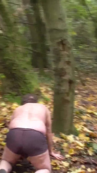 German Proll Doms Kick Old Slave Outdoor