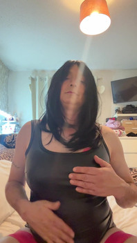 Wet Look Dress Tease