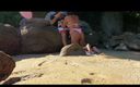 Kinky4love: Blowjob pantai dengan air mani di payudara menikmati
