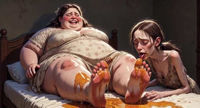YOUR BEST FANTASY: Fat SSBBW Humiliating Skinny Girl with Her Big Feet