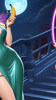 Forest Fairy Spins Cowgirl on Marble Stairs
