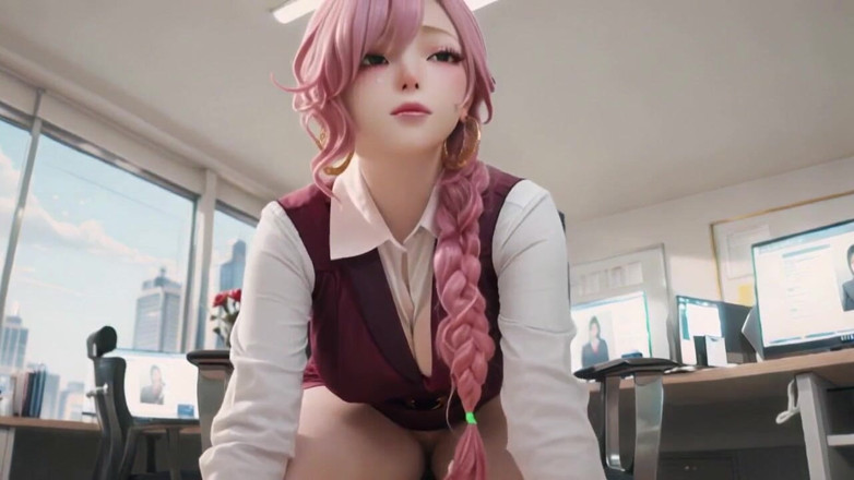 Seraphina Vale: Oficina privada de la Secretaria de pelo rosa! Cuando un...