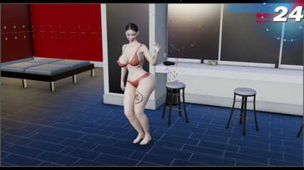 Virtual fantasy studio: Büyük memeli ve götlü 3 boyutlu seksi kız renkli dövmeli bikiniyle...