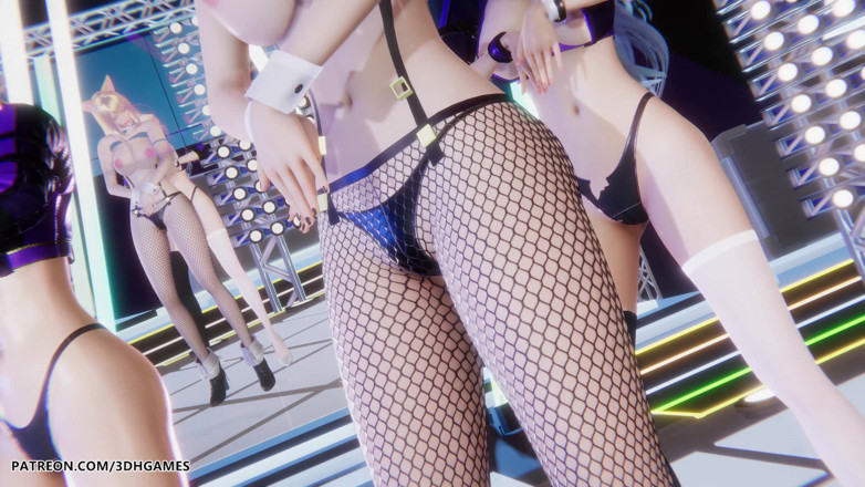3D-Hentai Games: Red Velvet — русская рулетка Ahri Evelynn Akali Sexy Striptease League of Legends Хентай...