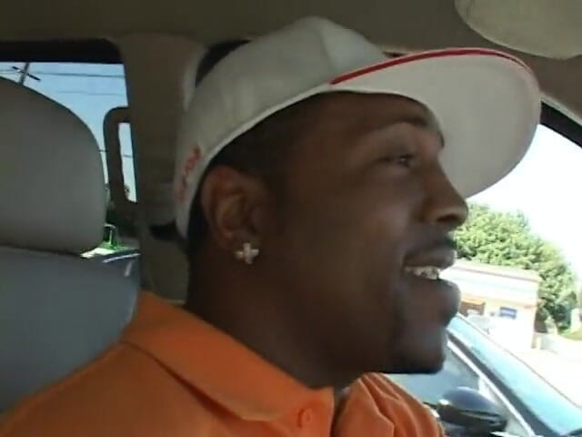 Double Penetrated: White chick blows short black guy