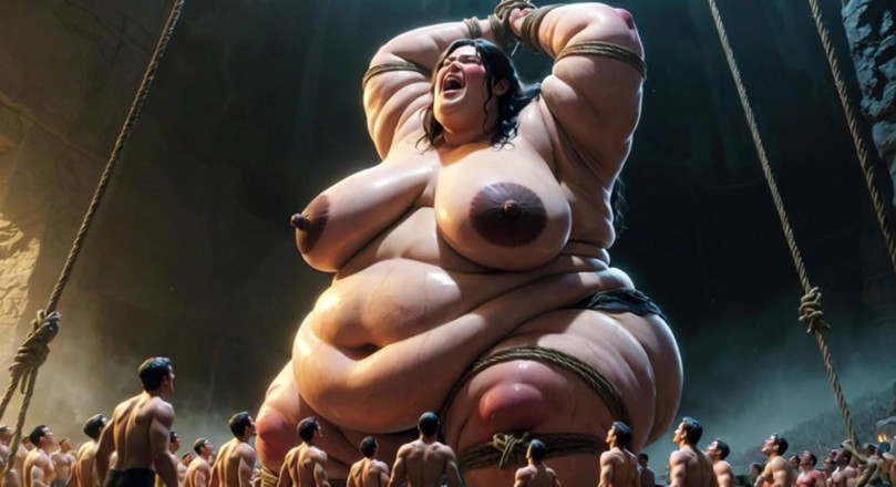 YOUR BEST FANTASY: Giant SSBBW Bound on Bed - Desperate for Tiny Men Deep...