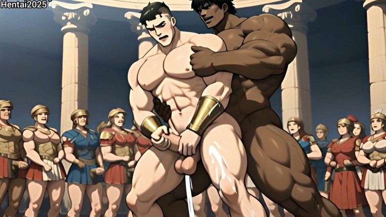 Hentai2025: Interracial Muscular Ancient Rome Gladiator and Roman Soldier Compilation of...