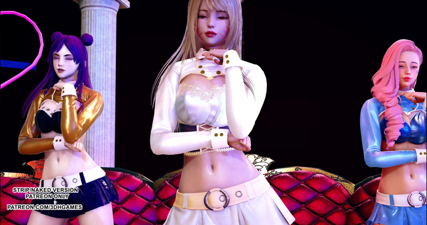 3D-Hentai Games: Sunmi - tarian panas erotik Lalay Ahri Seraphine Kaisa