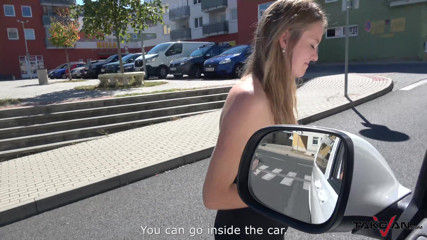 Take Van: Big boobies shaking on the backseat while shaft getting harder