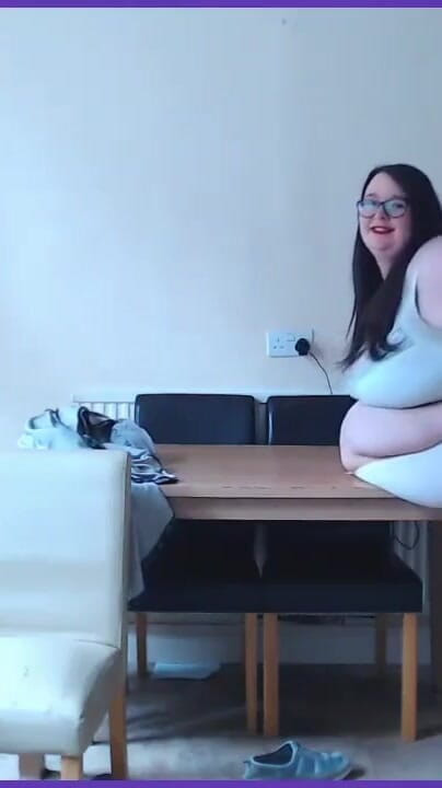 White thong & bra in kitchen ssbbw (SSBBW Lady Brads)