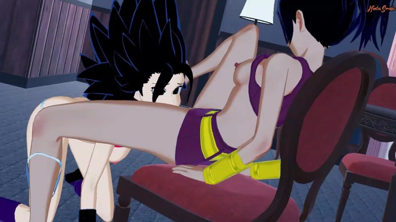 Hentai Smash: Caulifla und Kale wechseln sich beim muschilecken ab - Dragon ball,...