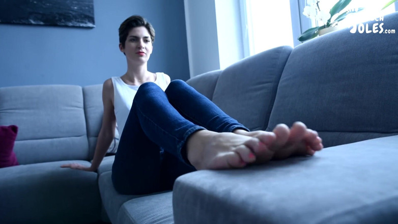 Czech Soles - foot fetish content: New model Nikol teasing barefoot, POV