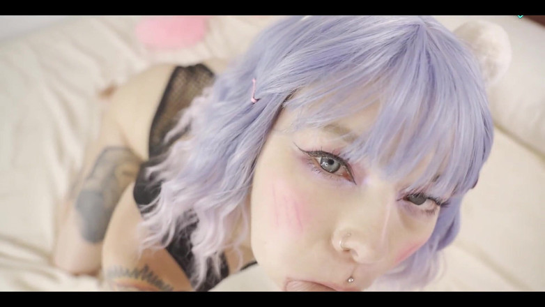 Karneli Bandi: Тинка делает сочный минет с камшотом на лицо. Карнели Банди