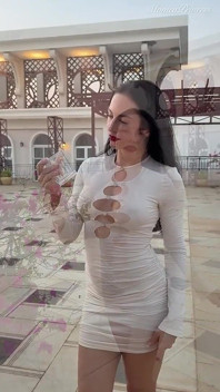 Outdoor Pussy Flashing, Pee in the Glass, Spit, Ahegao, Fake Cum on My Tits & Body